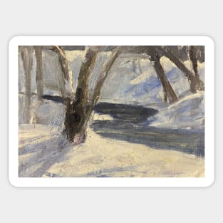 Snowy River Oil on Canvas Sticker